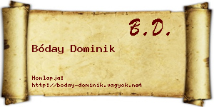 Bóday Dominik névjegykártya